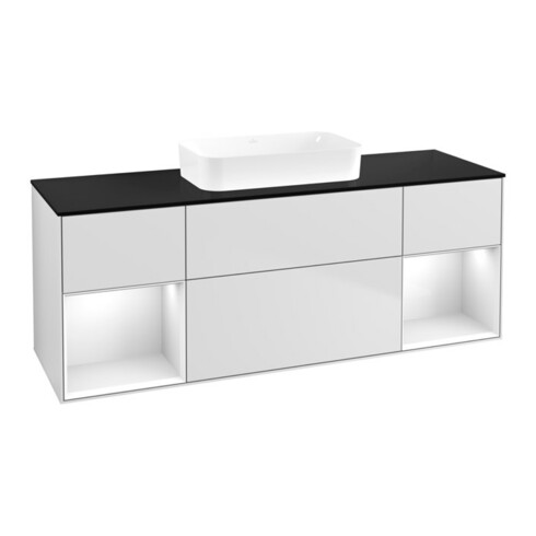 V&B Waschtischunterschrank Finion 160x60,3x50,1cm, Rg g wh. Lac, wh. m Lac