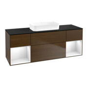 V&B Waschtischunterschrank Finion 160x60,3x50,1cm, Rg glo wh. Lac, wal ven