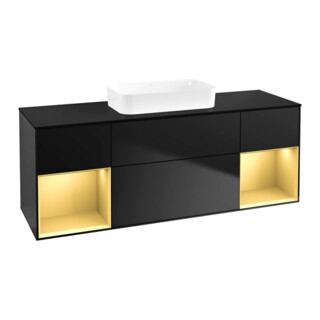 V&B Waschtischunterschrank Finion 160x60,3x50,1cm, Rg gol m Lac, bla m Lac