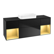 V&B Waschtischunterschrank Finion 160x60,3x50,1cm, Rg gol m Lac, bla m Lac