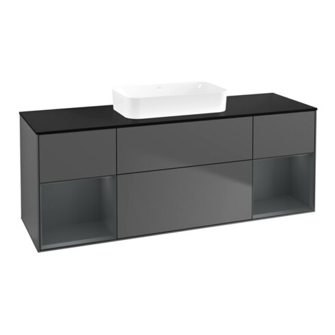 V&B Waschtischunterschrank Finion 160x60,3x50,1cm, Rg md m Lac, Anthrac. m
