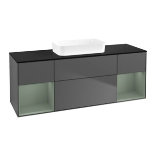 V&B Waschtischunterschrank Finion 160x60,3x50,1cm, Rg Ol m Lac, Anthrac. m