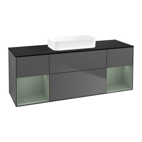 V&B Waschtischunterschrank Finion 160x60,3x50,1cm, Rg Ol m Lac, Anthrac. m