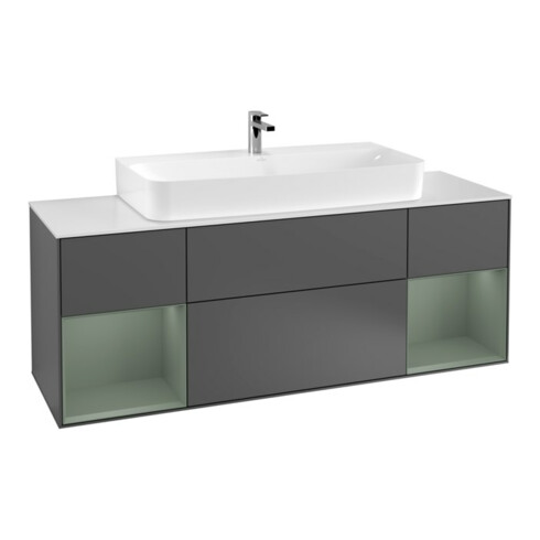 V&B Waschtischunterschrank Finion 160x60,3x50,1cm, Rg Ol m Lac, Anthrac. m
