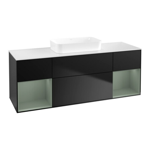 V&B Waschtischunterschrank Finion 160x60,3x50,1cm, Rg Ol m Lac, bla m Lac