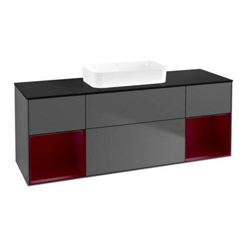 V&B Waschtischunterschrank Finion 160x60,3x50,1cm, Rg Peo m La, Anthrac. m