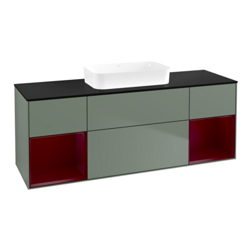 V&B Waschtischunterschrank Finion 160x60,3x50,1cm, Rg Peo m La, Oli. m Lac