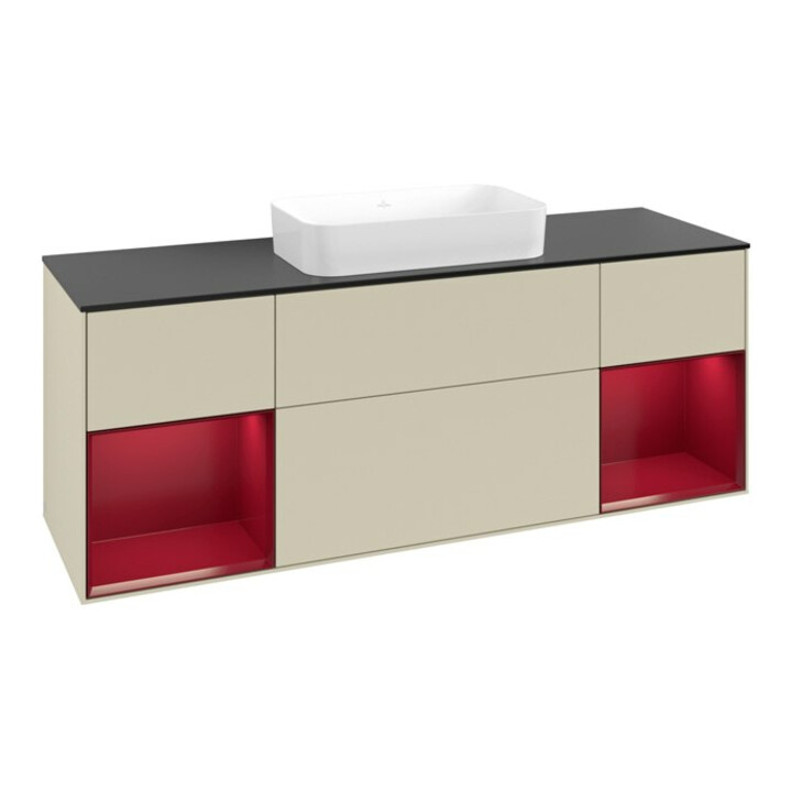 V&B Waschtischunterschrank Finion 160x60,3x50,1cm, Rg Peo m La, si G m Lac