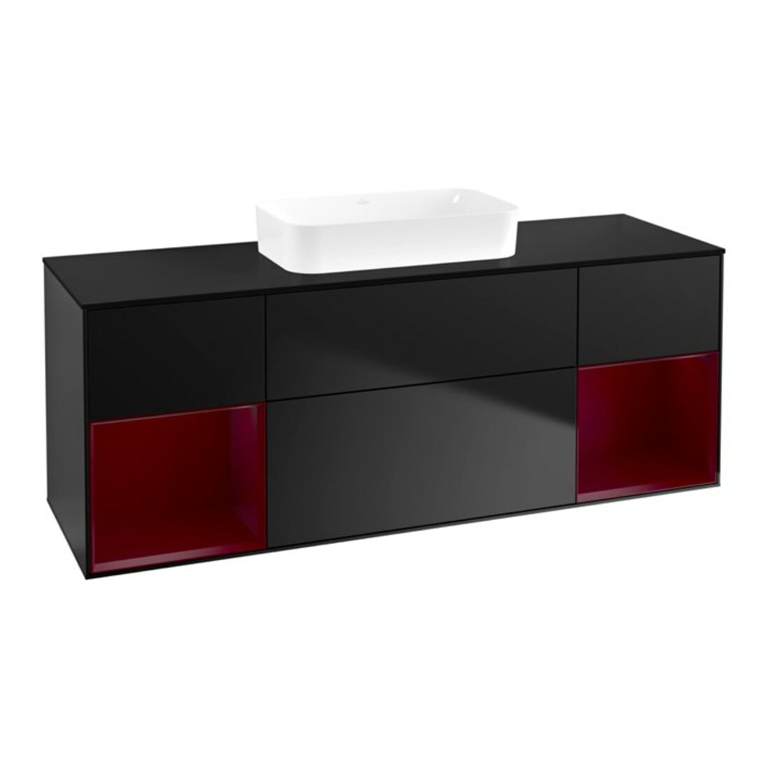 V&B Waschtischunterschrank Finion 160x60,3x50,1cm, Rg Peo m Lac, bla m Lac