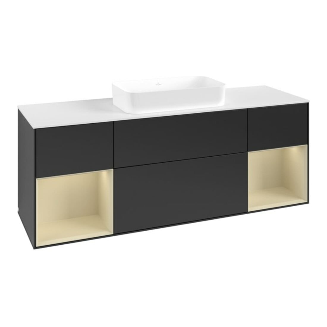 V&B Waschtischunterschrank Finion 160x60,3x50,1cm, Rg si G m La, bla m Lac