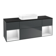 V&B Waschtischunterschrank Finion 160x60,3x50,1cm, Rg w m La, md bl. m Lac