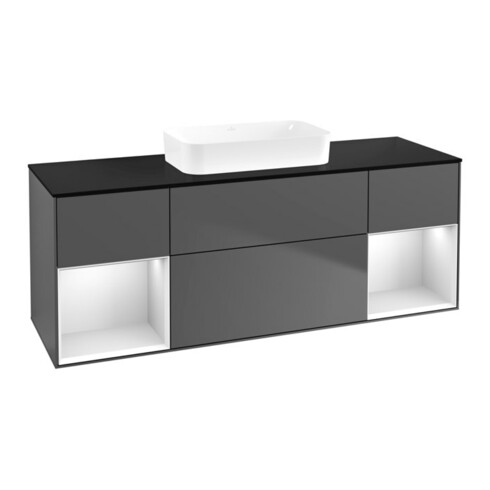 V&B Waschtischunterschrank Finion 160x60,3x50,1cm, Rg w m Lac, Anthrac. m
