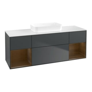 V&B Waschtischunterschrank Finion 160x60,3x50,1cm, Rg wa ven, md bl. m Lac