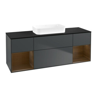 V&B Waschtischunterschrank Finion 160x60,3x50,1cm, Rg wa ven, md bl. m Lac