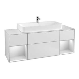V&B Waschtischunterschrank Finion 160x60,3x50,1cm, Rg wh. m Lac, wh. m Lac
