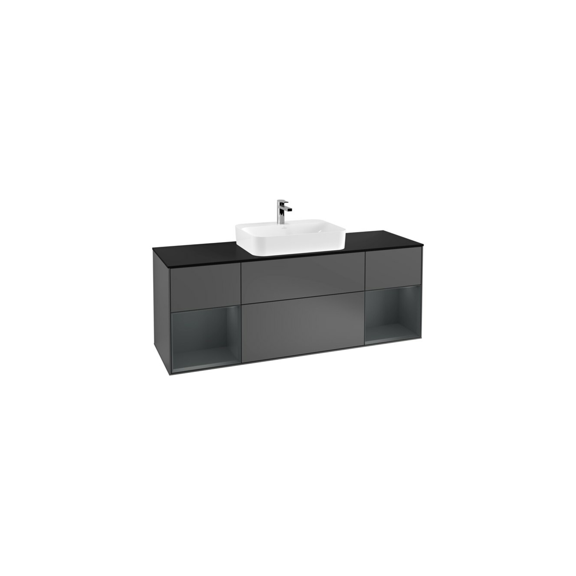 V&B Waschtischunterschrank Finion 160x60, Pl b m, Reg md m Lac, Anthrac. m ; Villeroy & Boch