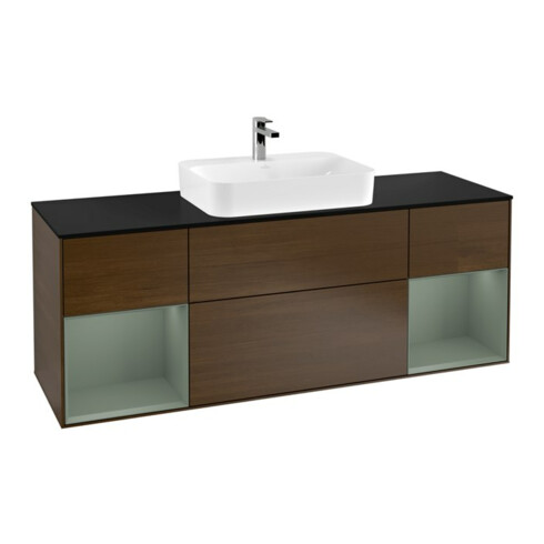 V&B Waschtischunterschrank Finion 160x60, Pl b m, Reg Oli. m Lac, wal ven