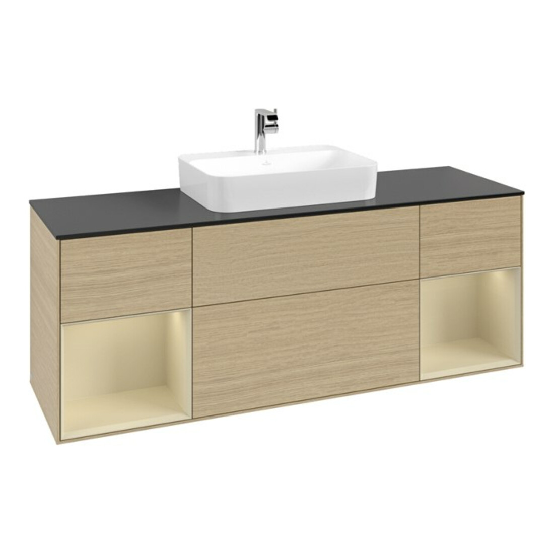 V&B Waschtischunterschrank Finion 160x60, Pl b m, Reg si Gr m Lac, Oa ven