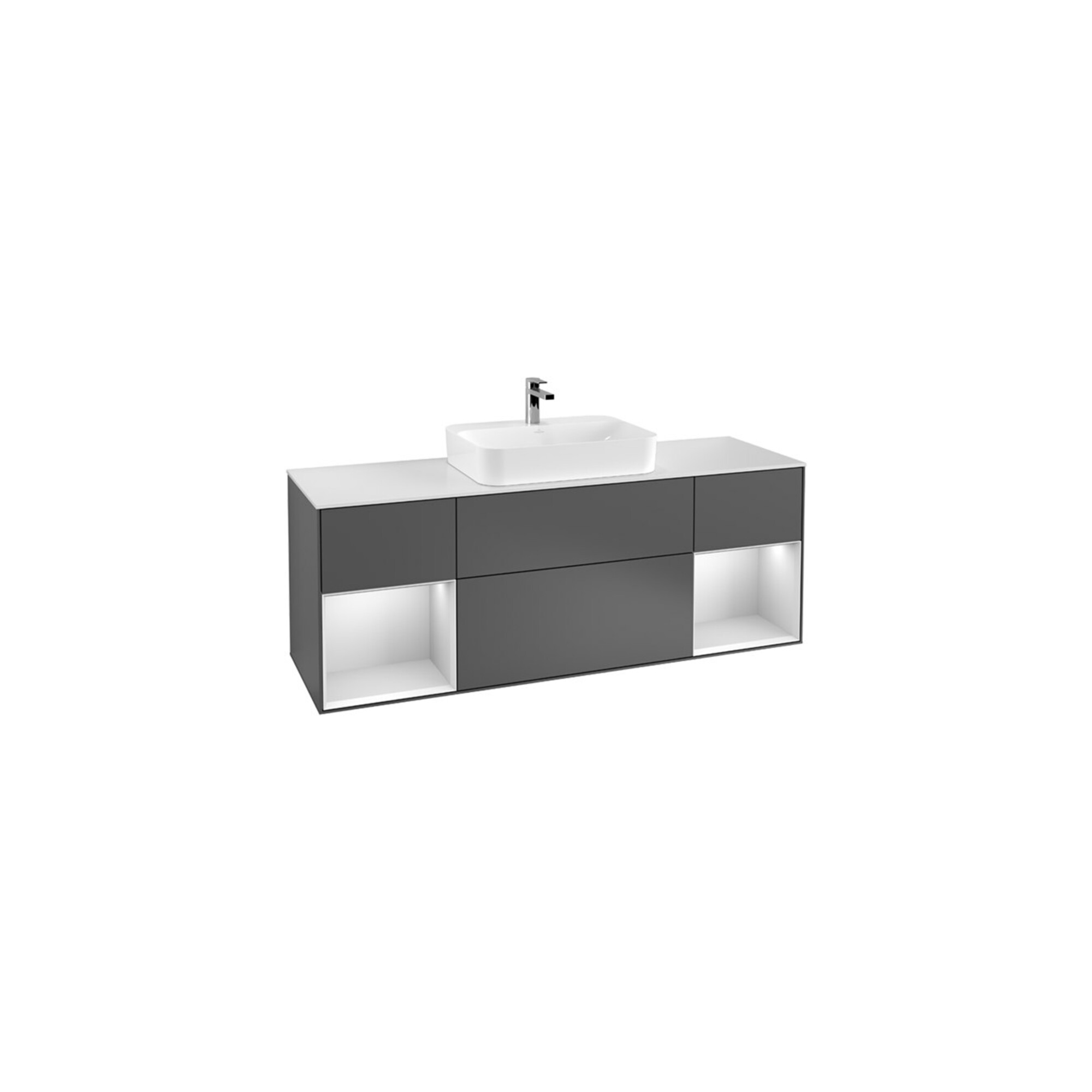 V&B Waschtischunterschrank Finion 160x60, Pl b m, Reg wal ven, si Gr m Lac ; Villeroy & Boch