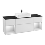 V&B Waschtischunterschrank Finion 160x60, Pl b m, Reg wh. m Lac, wh. m Lac