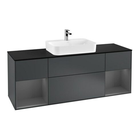 V&B Waschtischunterschrank Finion 160x60, Pl b m, Rg A m Lac, md bl. m Lac