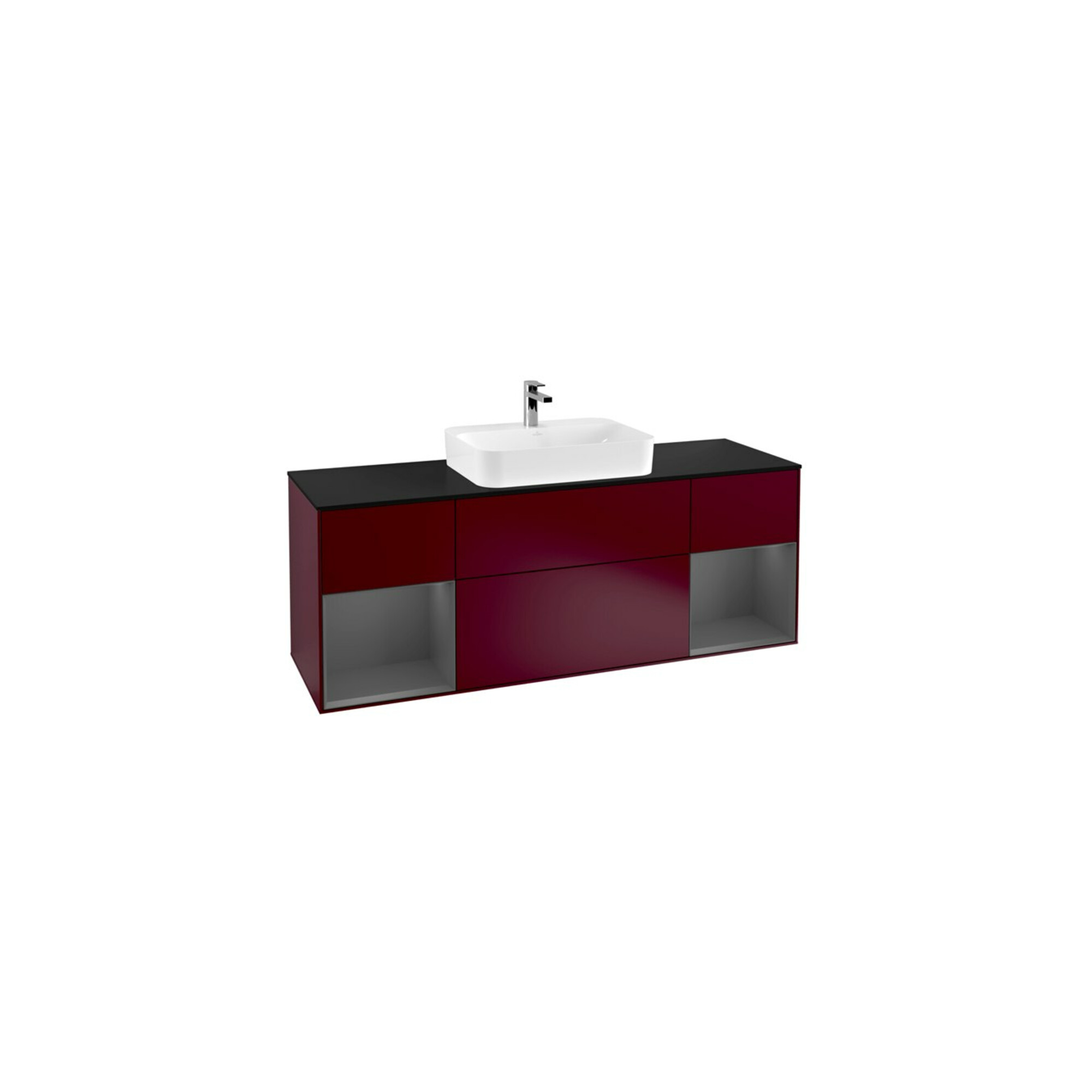V&B Waschtischunterschrank Finion 160x60, Pl b m, Rg Anthrac. m Lac, Peo m ; Villeroy & Boch