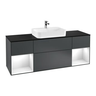 V&B Waschtischunterschrank Finion 160x60, Pl b m, Rg g w Lac, md bl. m Lac