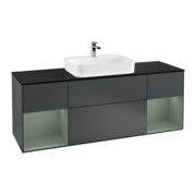 V&B Waschtischunterschrank Finion 160x60, Pl b m, Rg Ol m La, md bl. m Lac