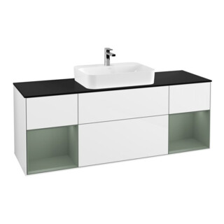 V&B Waschtischunterschrank Finion 160x60, Pl b m, Rg Ol m Lac, glo wh. Lac