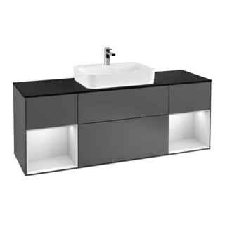 V&B Waschtischunterschrank Finion 160x60, Pl b m, Rg wh. m Lac, Anthrac. m