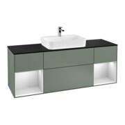 V&B Waschtischunterschrank Finion 160x60, Pl b m, Rg wh. m Lac, Oli. m Lac