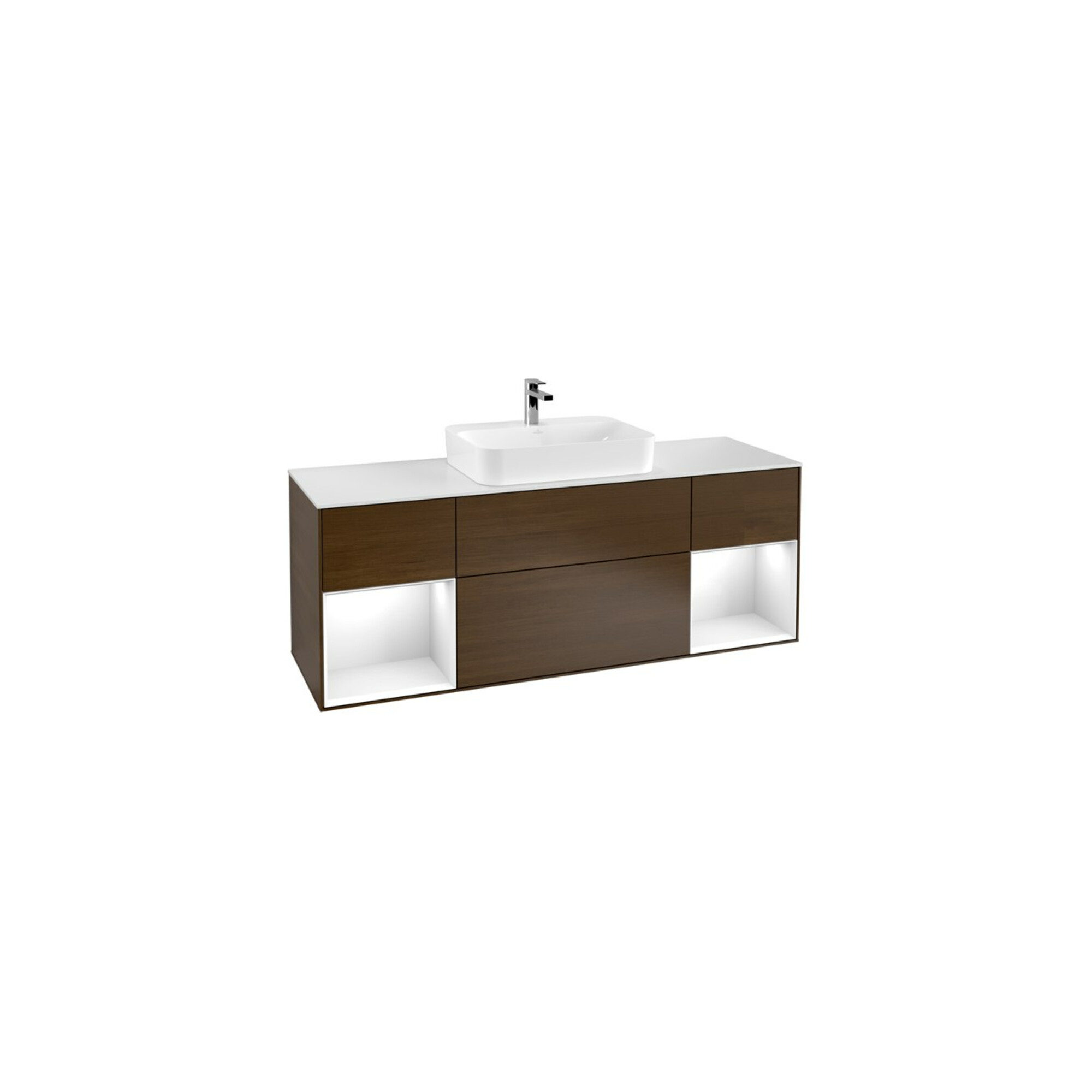 V&B Waschtischunterschrank Finion 160x60, Pl w m, Reg glo wh. Lac, wal ven ; Villeroy & Boch