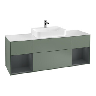 V&B Waschtischunterschrank Finion 160x60, Pl w m, Reg md m Lac, Oli. m Lac