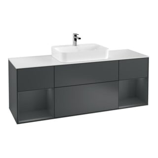 V&B Waschtischunterschrank Finion 160x60, Pl w m, Rg md m La, md bl. m Lac