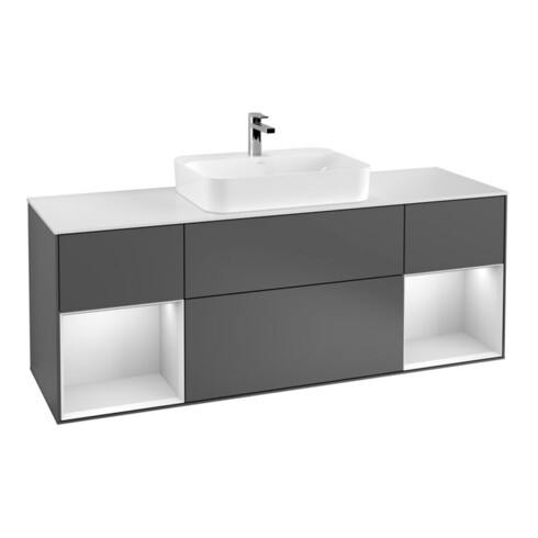 V&B Waschtischunterschrank Finion 160x60, Pl w m, Rg wh. m Lac, Anthrac. m