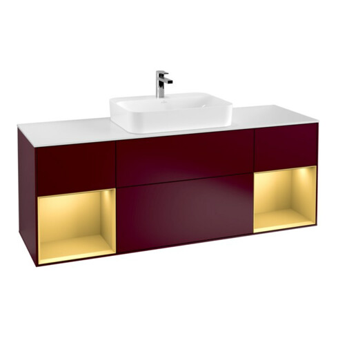V&B Waschtischunterschrank Finion 160x60, Pl wh. m, Reg gol m Lac, Peo m