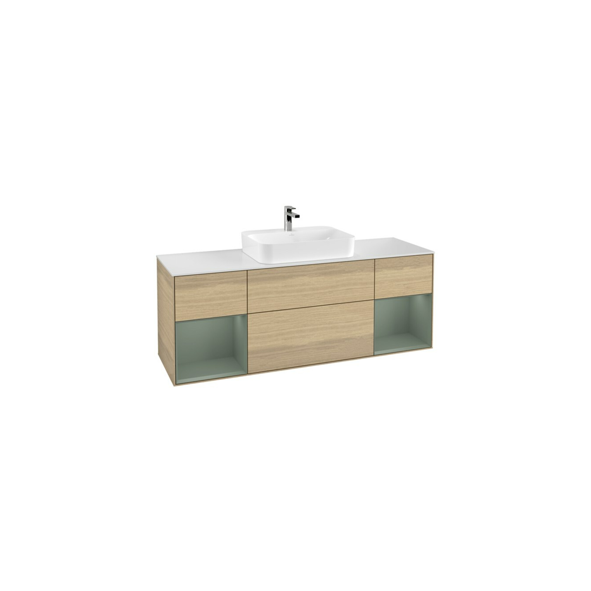 V&B Waschtischunterschrank Finion 160x60, Pl wh. m, Reg Oli. m Lac, Oa ven ; Villeroy & Boch
