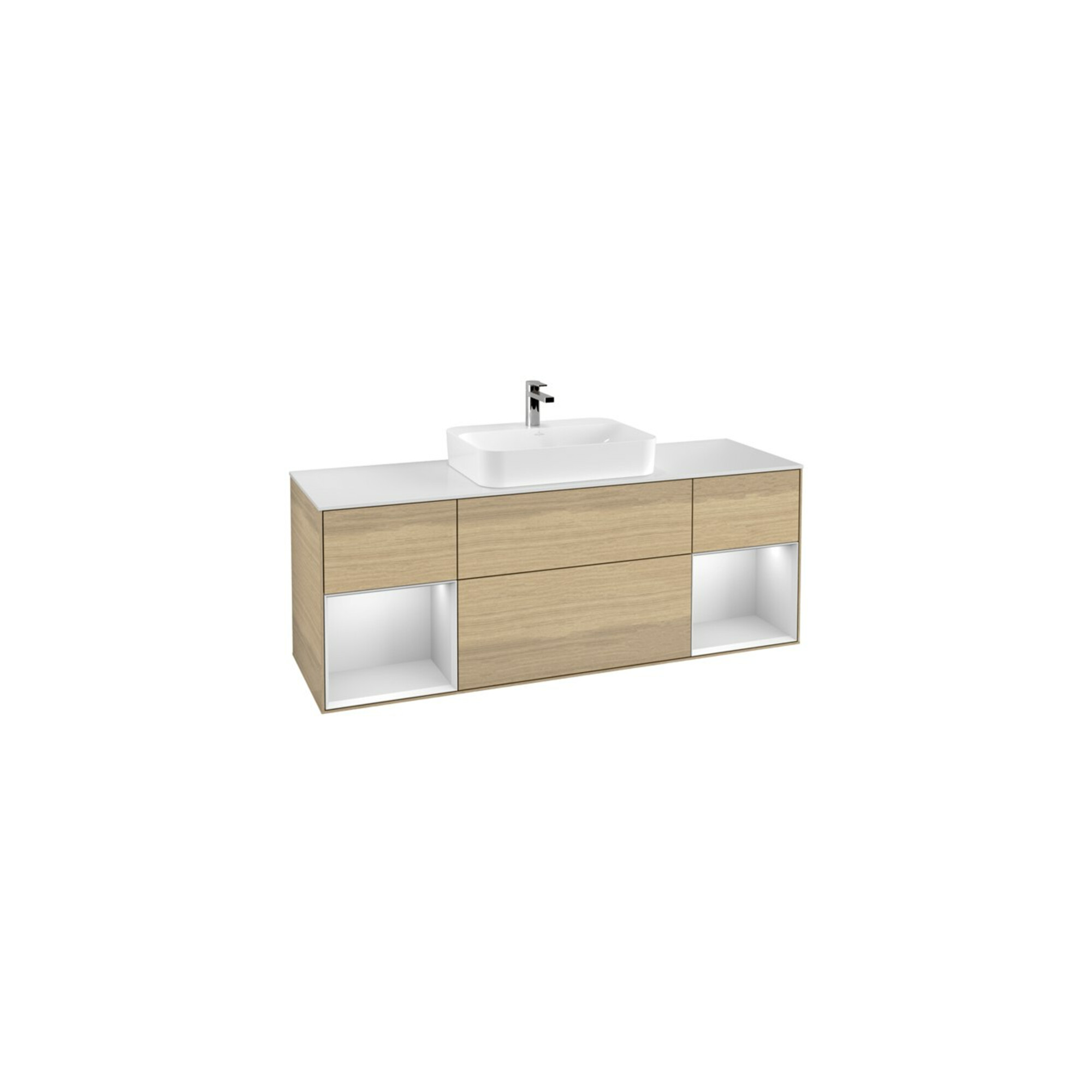 V&B Waschtischunterschrank Finion 160x60, Pl wh. m, Reg wh. m Lac, Oa ven ; Villeroy & Boch