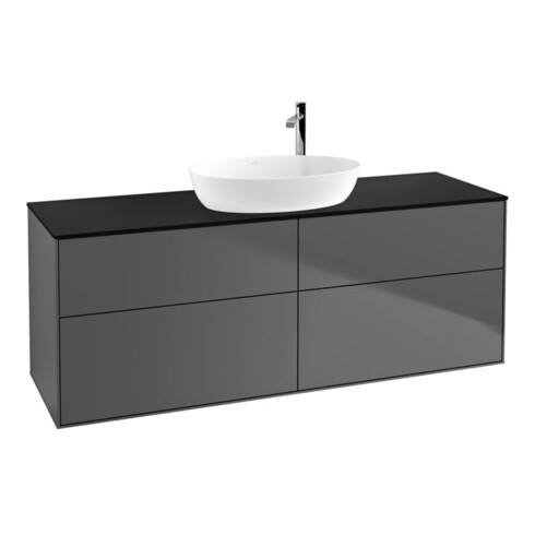 V&B Waschtischunterschrank Finion 160x60cm, Abd.-Pl. bla m, Anthrac. matt