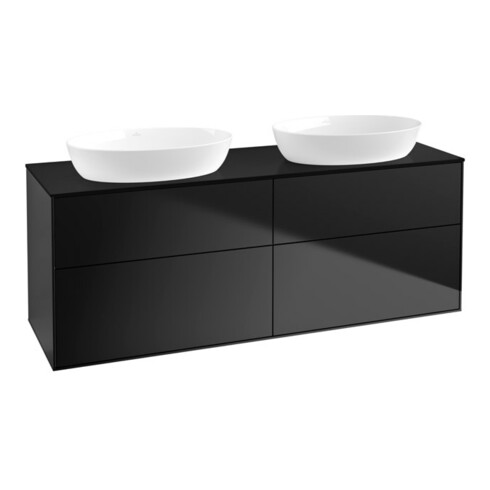V&B Waschtischunterschrank Finion 160x60cm, Abd.-Pl. bla m, bla m lacquer