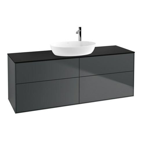V&B Waschtischunterschrank Finion 160x60cm, Abd.-Pl. bla m, md bl. m Lac