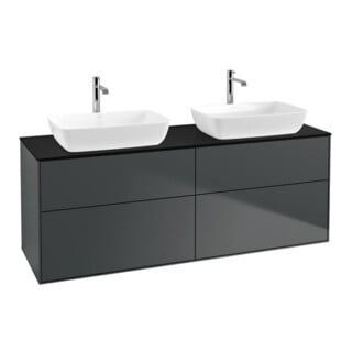 V&B Waschtischunterschrank Finion 160x60cm, Abd.-Pl. bla m, md bl. m Lac