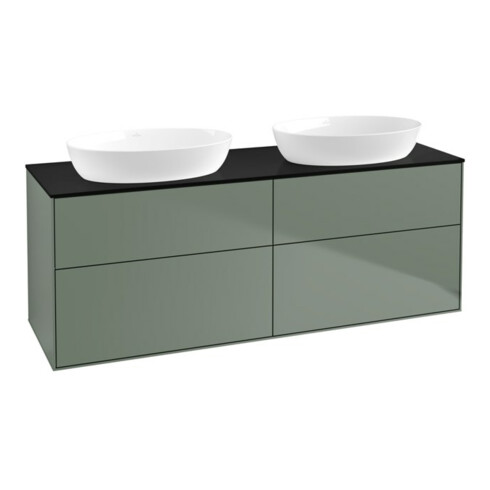 V&B Waschtischunterschrank Finion 160x60cm, Abd.-Pl. bla m, Oli. m Lacquer
