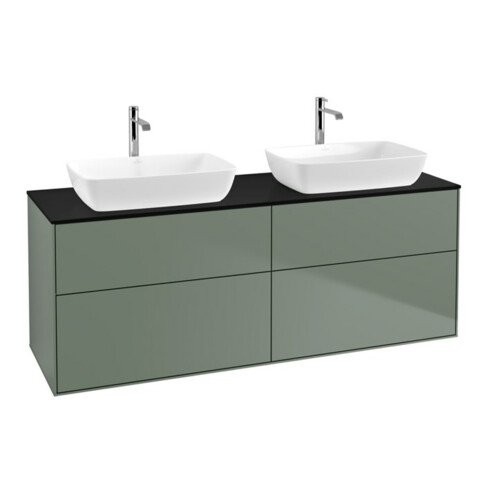 V&B Waschtischunterschrank Finion 160x60cm, Abd.-Pl. bla m, Oli. m Lacquer