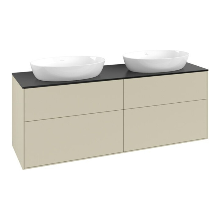 V&B Waschtischunterschrank Finion 160x60cm, Abd.-Pl. bla m, si Gr m Lac