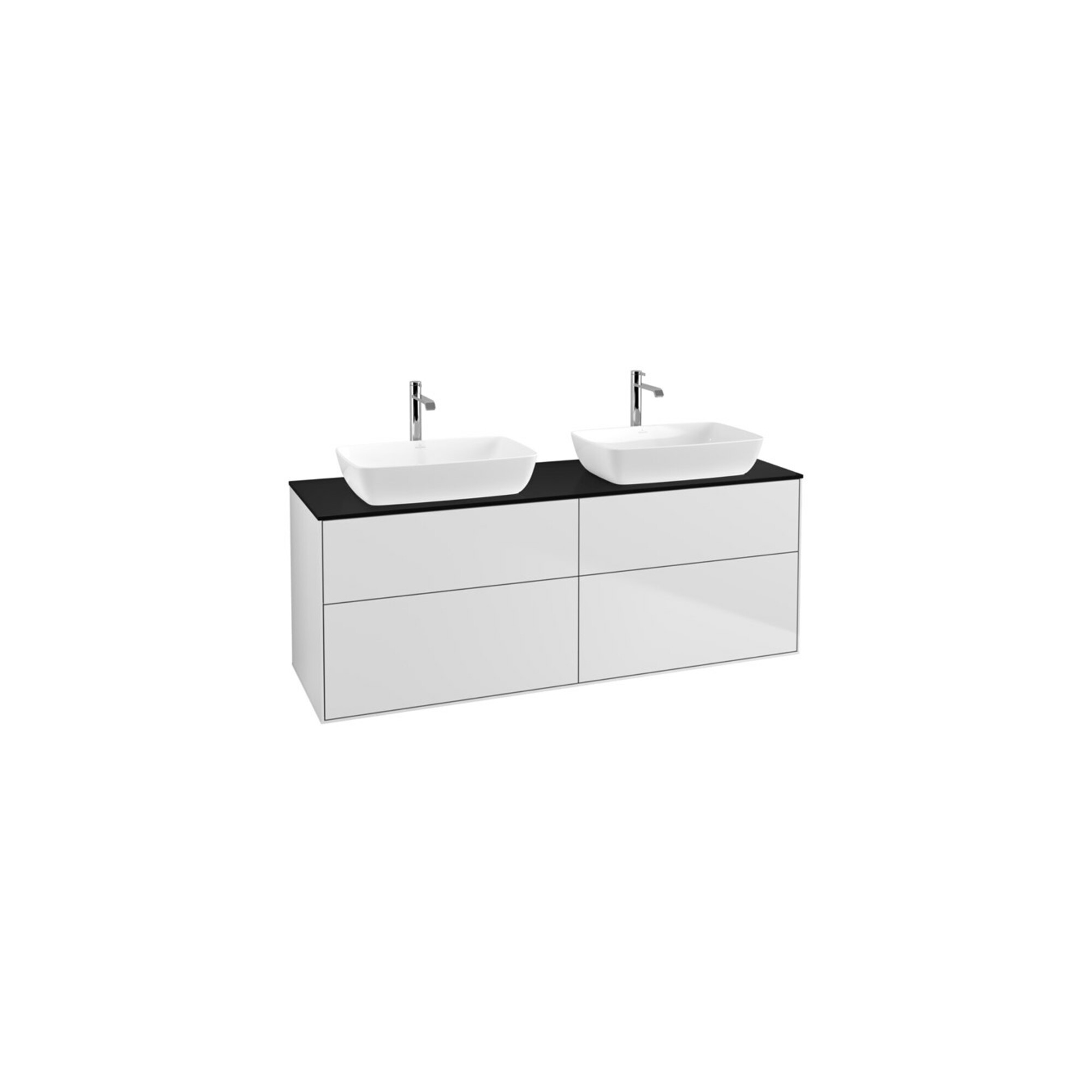 V&B Waschtischunterschrank Finion 160x60cm, Abd.-Pl. bla m, wh. m lacquer ; Villeroy & Boch