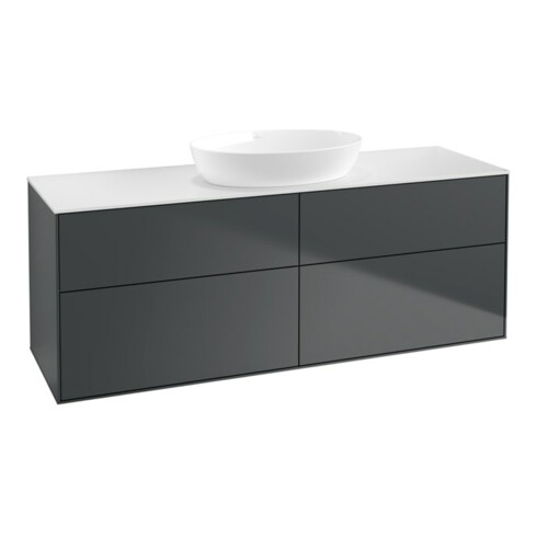 V&B Waschtischunterschrank Finion 160x60cm, Abd.-Pl. wh. m, md bl. m Lac