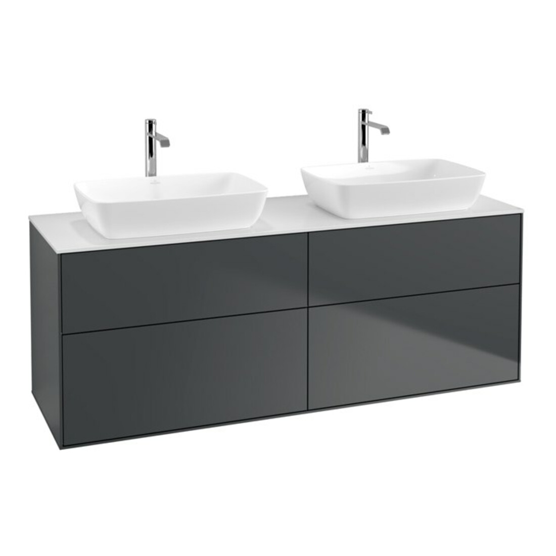 V&B Waschtischunterschrank Finion 160x60cm, Abd.-Pl. wh. m, md bl. m Lac
