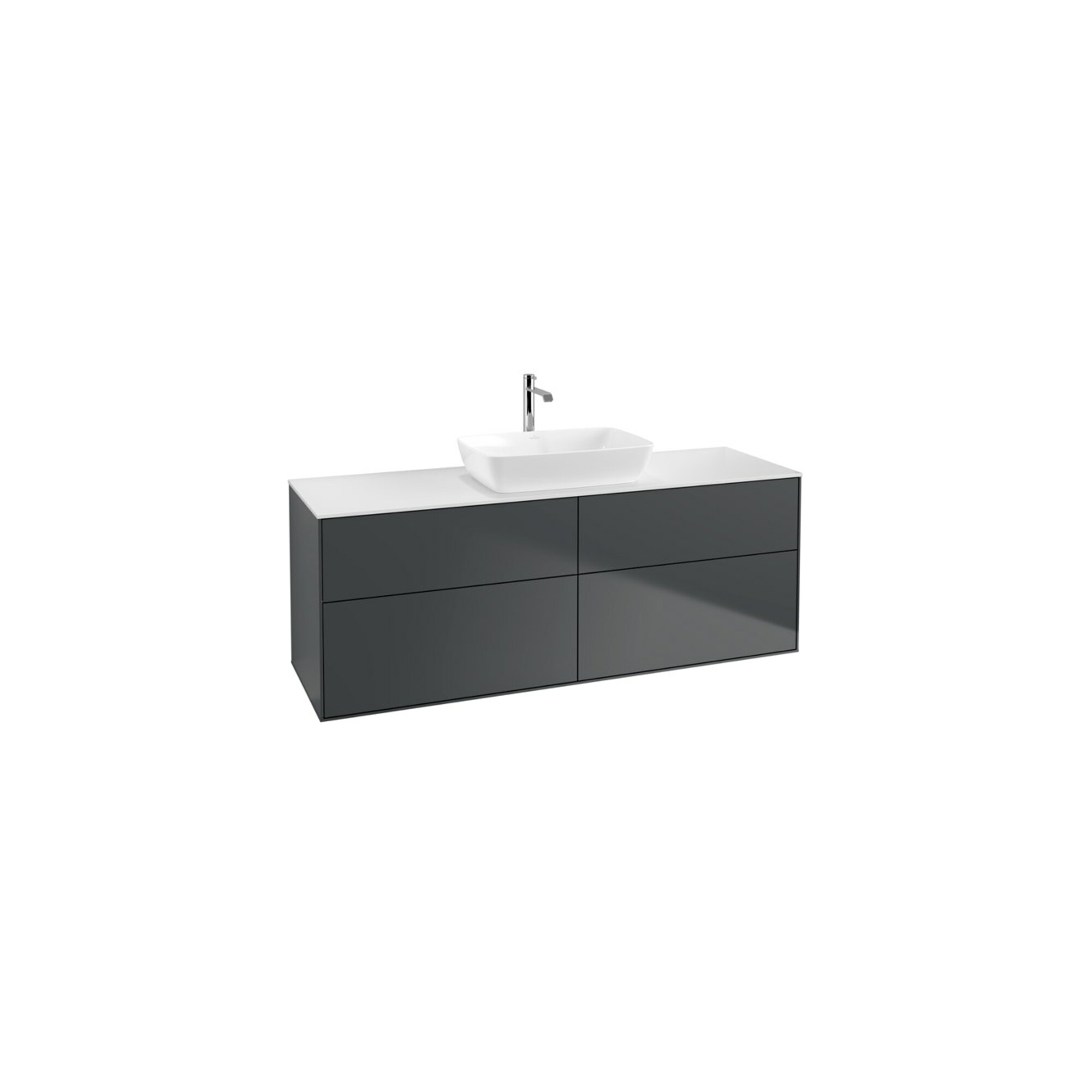 V&B Waschtischunterschrank Finion 160x60cm, Abd.-Pl. wh. m, md bl. m Lac ; Villeroy & Boch