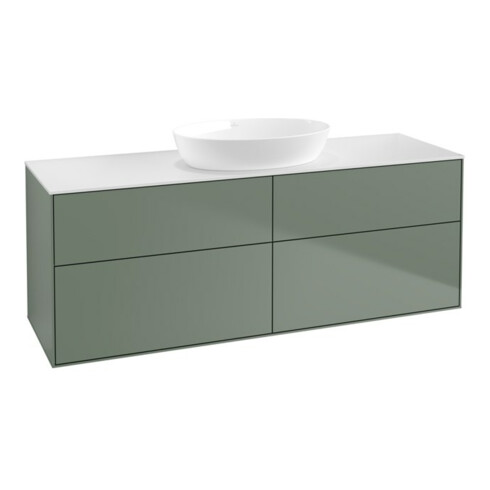 V&B Waschtischunterschrank Finion 160x60cm, Abd.-Pl. wh. m, Oli. m Lacquer